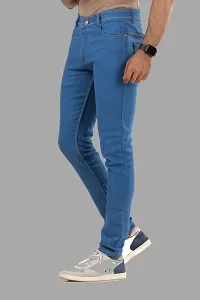 Stylish Denim Blue Slim Fit Mid-Rise Jeans For Men-thumb3