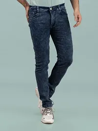 Stylish Grey Denim Solid Mid-Rise Jeans For Men-thumb3