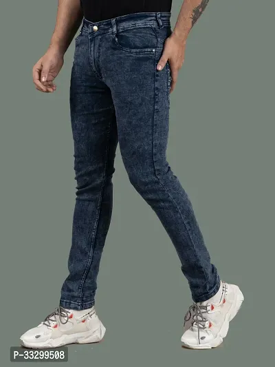 Stylish Denim Grey Slim Fit Mid-Rise Jeans For Men-thumb0