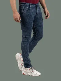 Stylish Blue Denim Solid Mid-Rise Jeans For Men-thumb2