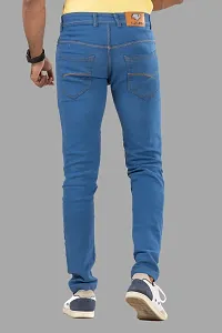 Stylish Denim Blue Slim Fit Mid-Rise Jeans For Men-thumb1