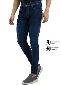 Stylish Denim Blue Slim Fit Mid-Rise Jeans For Men-thumb3