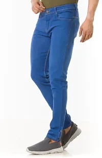 Stylish Denim Blue Slim Fit Mid-Rise Jeans For Men-thumb3