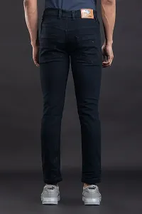 Stylish Black Solid Denim Mid-Rise Jeans For Men-thumb1