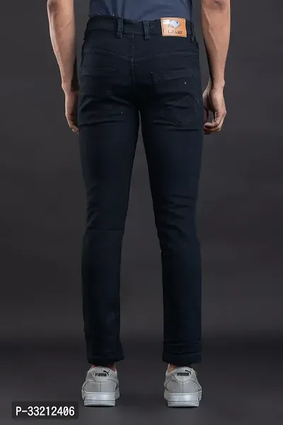 Stylish Black Solid Denim Mid-Rise Jeans For Men-thumb2