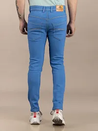 Stylish Blue Denim Solid Mid-Rise Jeans For Men-thumb1