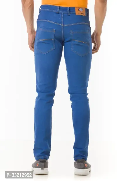 Stylish Blue Solid Denim Mid-Rise Jeans For Men-thumb2