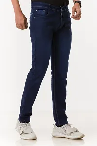 Stylish Blue Solid Denim Mid-Rise Jeans For Men-thumb2