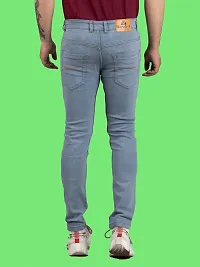 Stylish Denim Grey Slim Fit Mid-Rise Jeans For Men-thumb1