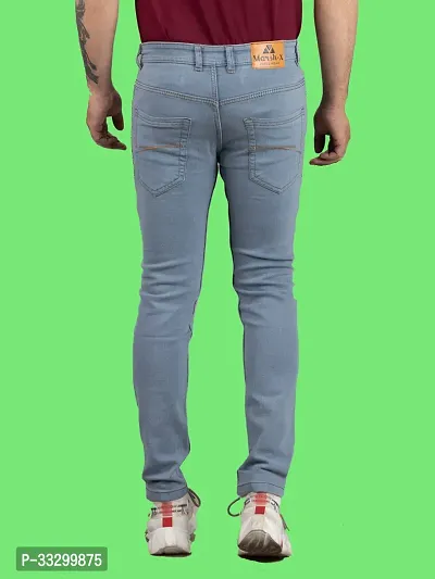 Stylish Denim Grey Slim Fit Mid-Rise Jeans For Men-thumb2