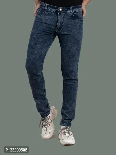 Stylish Denim Grey Slim Fit Mid-Rise Jeans For Men-thumb4