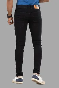 Stylish Black Solid Denim Mid-Rise Jeans For Men-thumb1