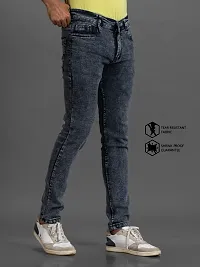 Stylish Denim Grey Slim Fit Mid-Rise Jeans For Men-thumb2