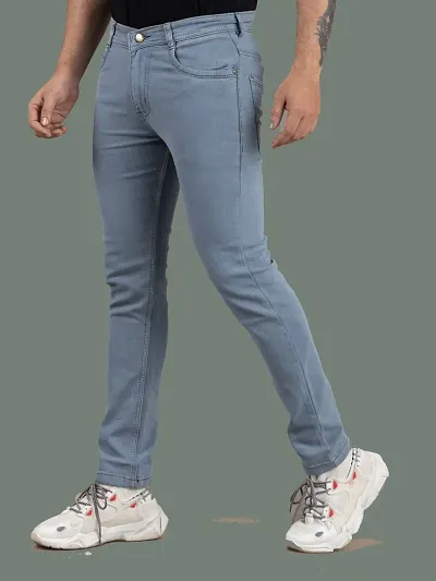 Stylish Solid Mid-Rise Jeans For Men