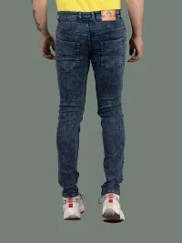 Stylish Blue Denim Solid Mid-Rise Jeans For Men-thumb1