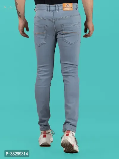 Stylish Denim Grey Slim Fit Mid-Rise Jeans For Men-thumb2