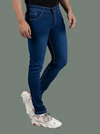 Stylish Denim Blue Slim Fit Mid-Rise Jeans For Men-thumb2