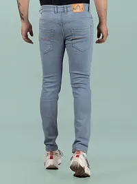 Stylish Denim Grey Slim Fit Mid-Rise Jeans For Men-thumb1