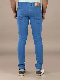 Stylish Denim Blue Slim Fit Mid-Rise Jeans For Men-thumb1