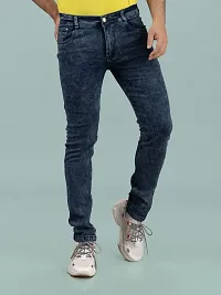 Stylish Grey Denim Solid Mid-Rise Jeans For Men-thumb3