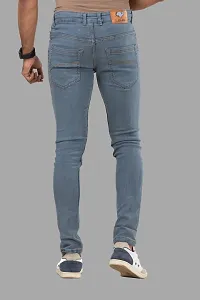 Stylish Denim Grey Slim Fit Mid-Rise Jeans For Men-thumb1