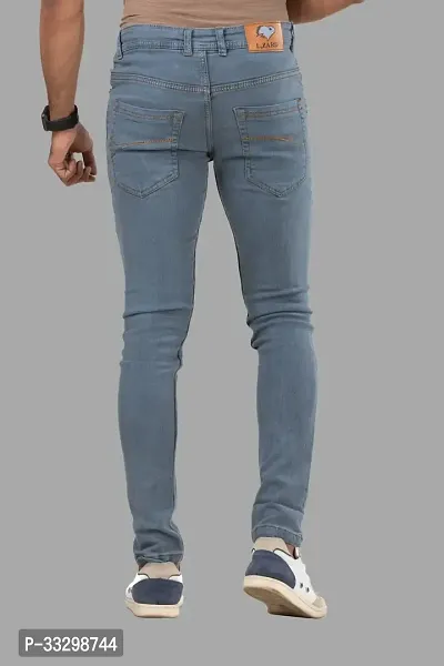 Stylish Denim Grey Slim Fit Mid-Rise Jeans For Men-thumb2