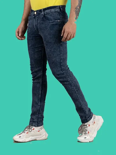 Stylish Solid Mid-Rise Jeans For Men