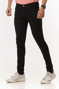 Stylish Black Solid Denim Mid-Rise Jeans For Men-thumb2