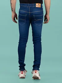 Stylish Denim Blue Slim Fit Mid-Rise Jeans For Men-thumb1