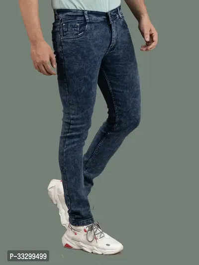 Stylish Denim Grey Slim Fit Mid-Rise Jeans For Men-thumb3