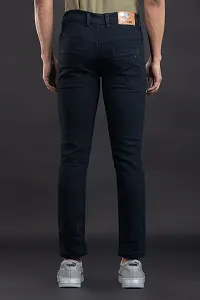 Stylish Denim Black Slim Fit Mid-Rise Jeans For Men-thumb1