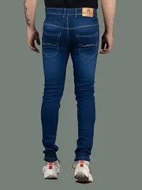 Stylish Denim Blue Slim Fit Mid-Rise Jeans For Men-thumb1