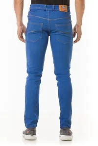 Stylish Blue Solid Denim Mid-Rise Jeans For Men-thumb1