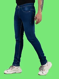 Stylish Denim Blue Slim Fit Mid-Rise Jeans For Men-thumb3