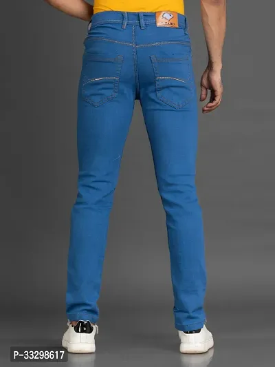 Stylish Denim Blue Slim Fit Mid-Rise Jeans For Men-thumb2