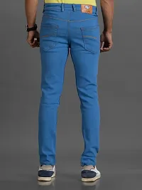 Stylish Denim Blue Slim Fit Mid-Rise Jeans For Men-thumb1