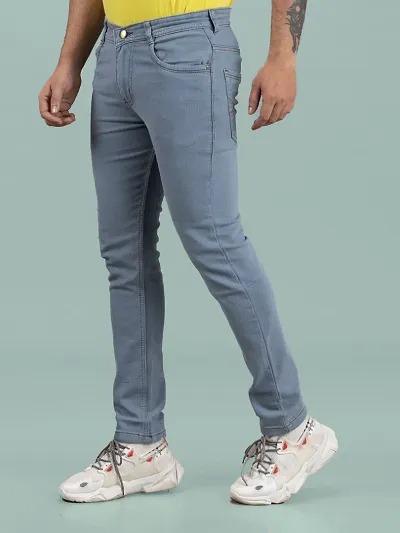 Stylish Solid Mid-Rise Jeans For Men