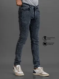 Stylish Denim Grey Slim Fit Mid-Rise Jeans For Men-thumb2