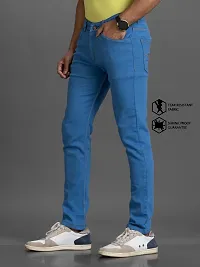 Stylish Denim Blue Slim Fit Mid-Rise Jeans For Men-thumb4