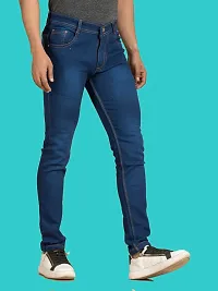 Stylish Blue Denim Faded Mid-Rise Jeans For Men-thumb2