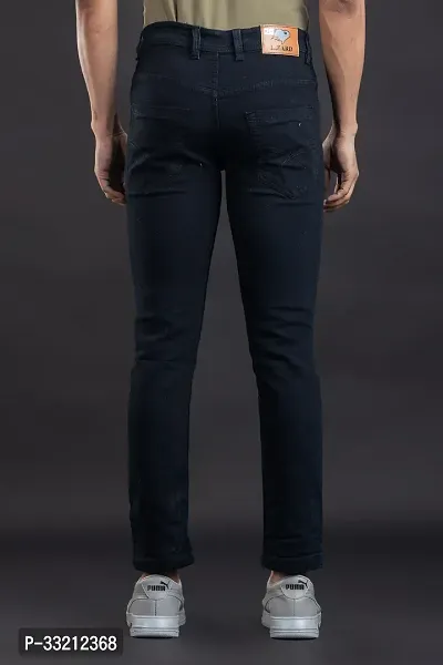 Stylish Black Solid Denim Mid-Rise Jeans For Men-thumb2