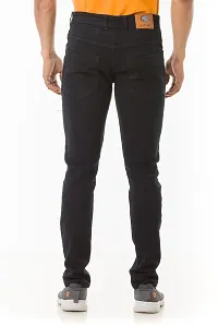 Stylish Denim Black Slim Fit Mid-Rise Jeans For Men-thumb1