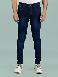 Stylish Denim Blue Slim Fit Mid-Rise Jeans For Men-thumb3