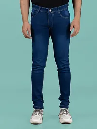 Stylish Denim Blue Slim Fit Mid-Rise Jeans For Men-thumb3