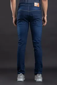 Stylish Denim Blue Slim Fit Mid-Rise Jeans For Men-thumb1