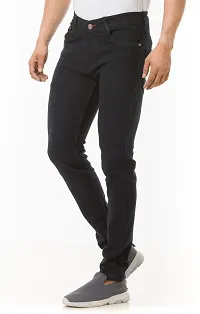 Stylish Black Solid Denim Mid-Rise Jeans For Men-thumb3