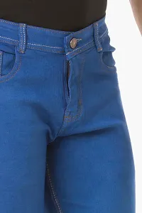 Stylish Blue Denim Solid Mid-Rise Jeans For Men-thumb3