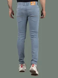 Stylish Denim Grey Slim Fit Mid-Rise Jeans For Men-thumb1