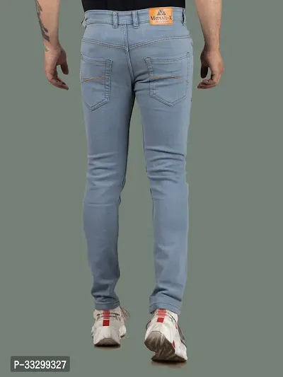 Stylish Denim Grey Slim Fit Mid-Rise Jeans For Men-thumb2