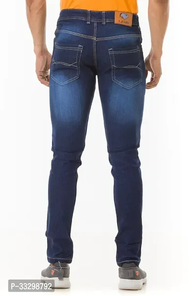 Stylish Denim Blue Slim Fit Mid-Rise Jeans For Men-thumb2